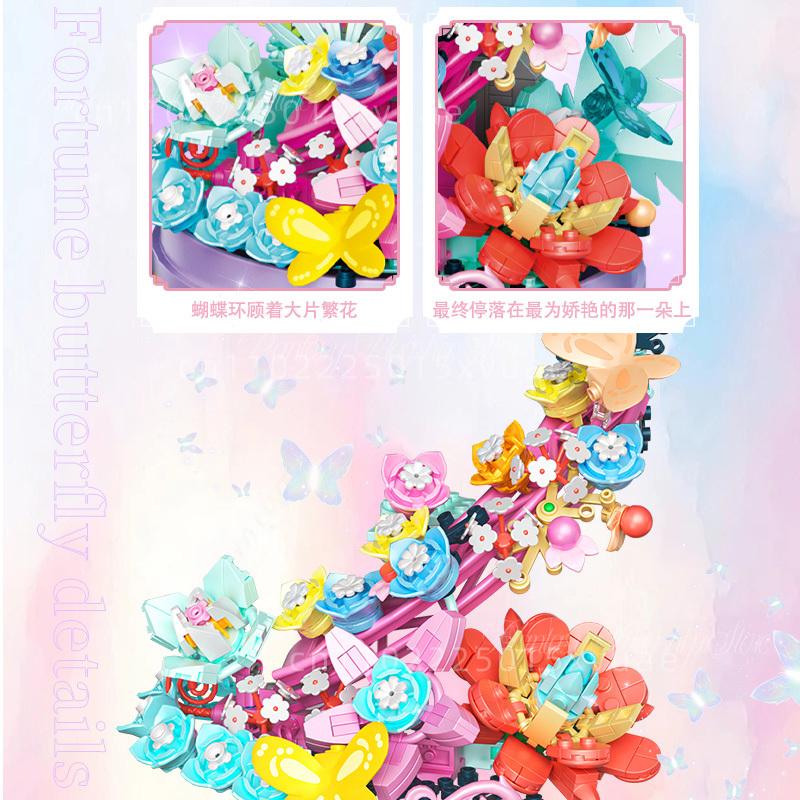 New Music Box Building Blocks Movable Butterfly Assembly Educational Toy Model Dream Desktop Decoration Girl's Birthday Gift
