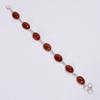Carnelian Silver Bracelet Natural Carnelian Oval Shape Ethnic Style Handmade Jewelry 925 Sterling Silver Plated Bracelet 7-8" WSJ-4648