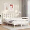 VidaXL Bed Frame with Headboard White 120x200 Cm Solid Wood 3193917
