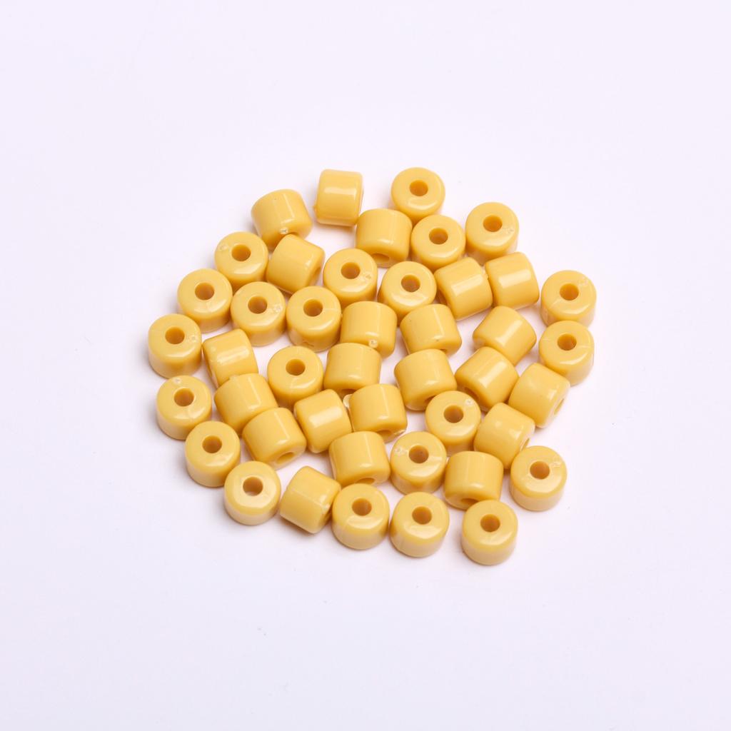 Acrylic for Earrings Necklace Fashion Accessories Cylindrical 6.5mm Bracelet Jewelry Making Cream Color DIY Material 50Pcs Keychain  Accessories