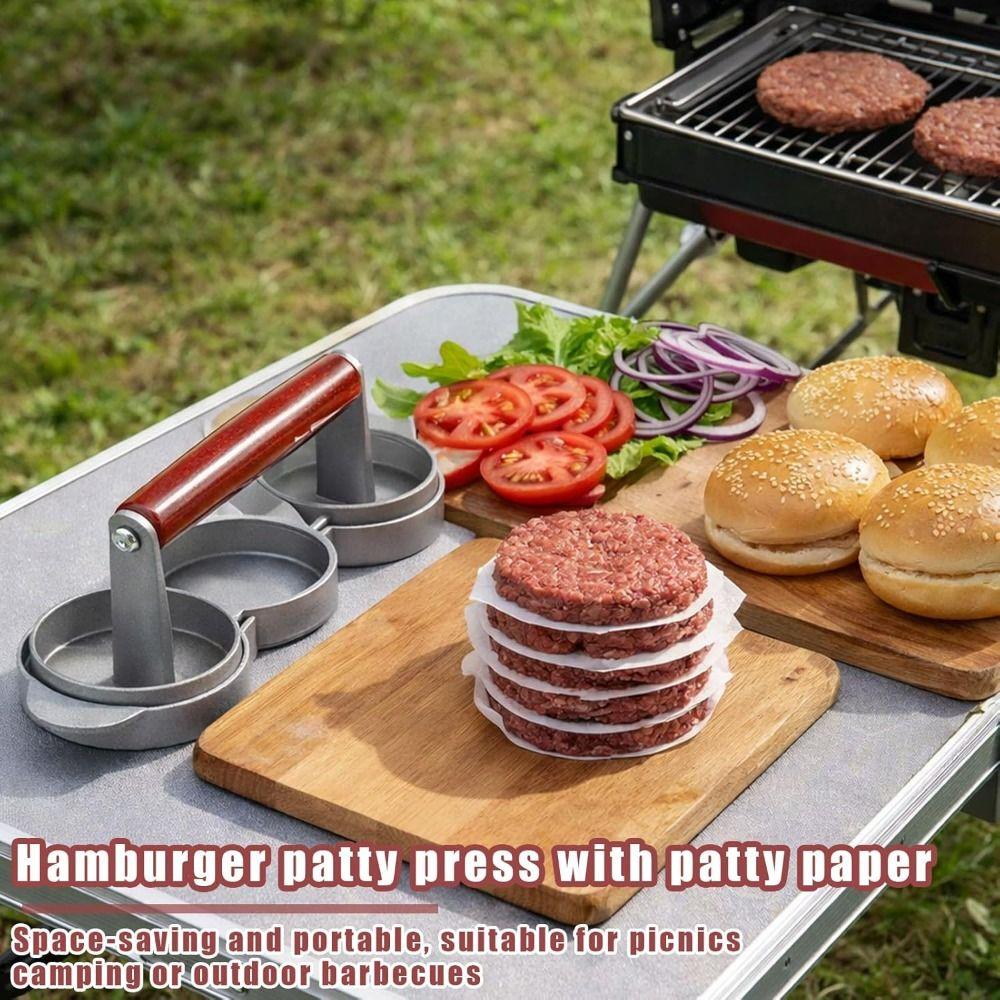 Non-Stick Coating Sausage Patty Maker 3 Patties Capacity Hamburger Patty Mold Cooking