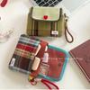 Large Capacity Mini Cosmetic Bag Corduroy Cotton Cloth Sanitary Napkin Storage Bag Small Item Bag Makeup Bag Grid Pattern Purse