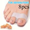 Набор из 8 гелевых разделителей для пальцев ног - необходимые средства для ухода за ногами и руками для обоих полов - мягкие и удобные подушечки для больших пальцев ног с 2 кольцами, без запаха