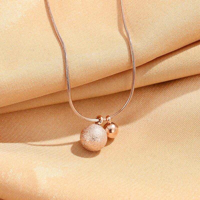Новое золотое круглое колье из нержавеющей стали с матовым шаром, ювелирные изделия, кулон в виде змеиной цепи, ожерелья для женщин