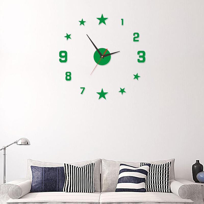 Настенные часы для гостиной в европейском стиле, креативные часы «Звездное искусство» для DIY, 3D трехмерные интересные декоративные наклейки на стену, настенные часы