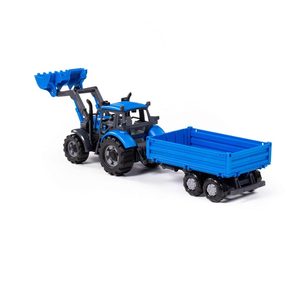 Wader Traktor-Ładowarka "Progress" Z Przyczepą Niebieski