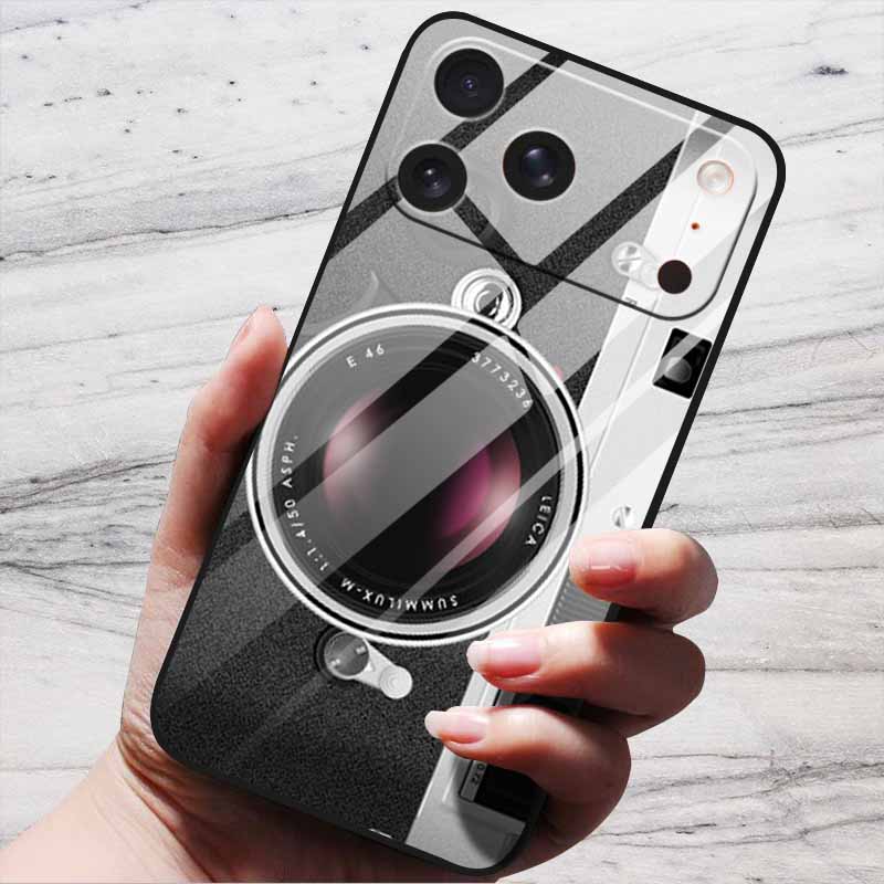 Cartoon Patterns Case For iPhone 17 Pro Plus Capa 17 Pro Max Bumper Luxury Tempered Glass Hard Back Cover iPhone17 Air Funda