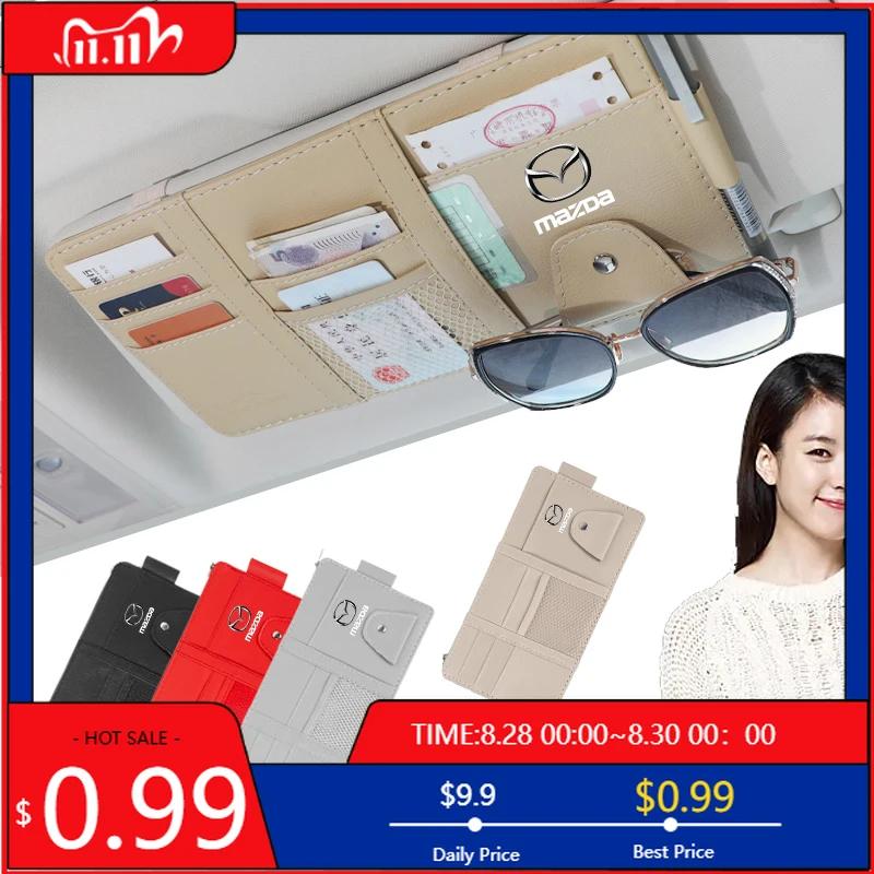 2025 Горячий Органайзер на Козырек Автомобиля Держатель для Солнечных Очков на Козырек Аксессуары для Козырька Для Mazda 2 3 4 5 6 7 8 323 626 MX3 MX5 Axela CX5 CX7