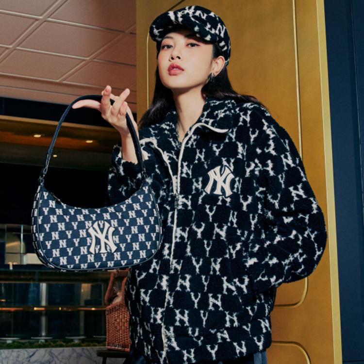 MLB Velvet Jackets Unisex Black Stand Collar Thickened Fleece Lined (Unisex) Velvet Jackets 3AFDM0126 50BKS