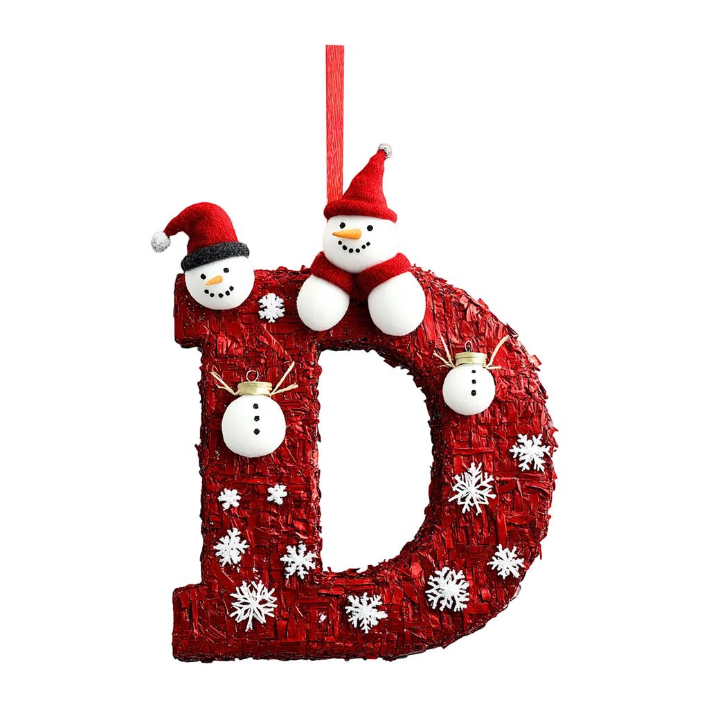 2D 26 Letter Christmas Ornaments Acrylic Flat Christmas Tree Home Decorations Ornaments