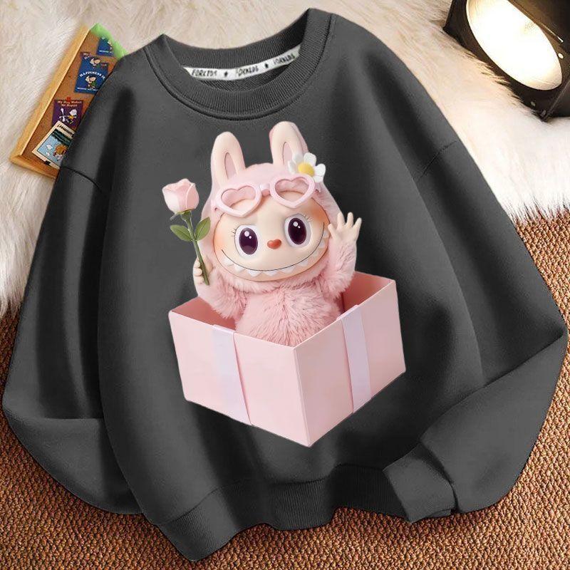 Children's Casual Round-neck Hoodie, Long-sleeved Loose Hoodie for Boys and Girls In Spring and Autumn