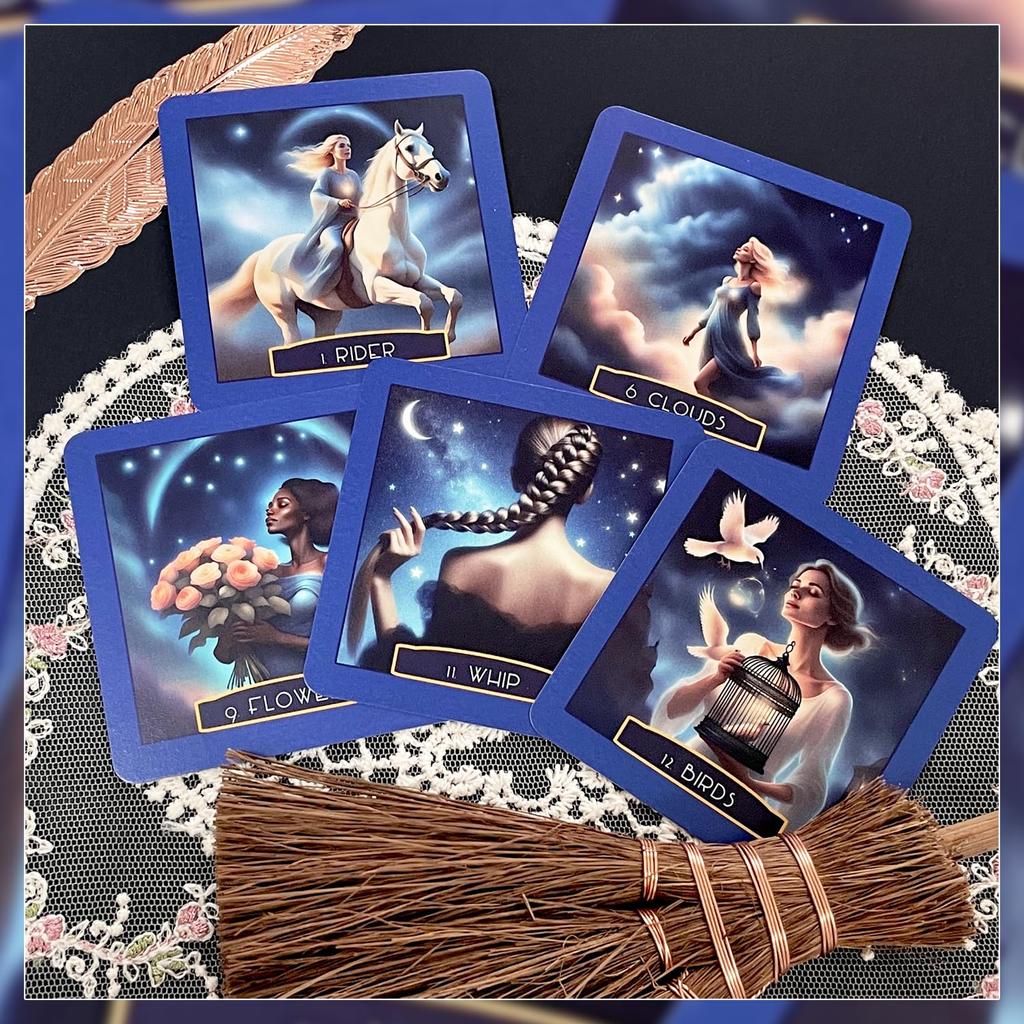 Limited Star Kingdom Lenormand Lenormand Set Drawstring 63x63mm Black Cardstock [Officially Imported, Quantity] Cards, 36-Piece [Includes Pouch]