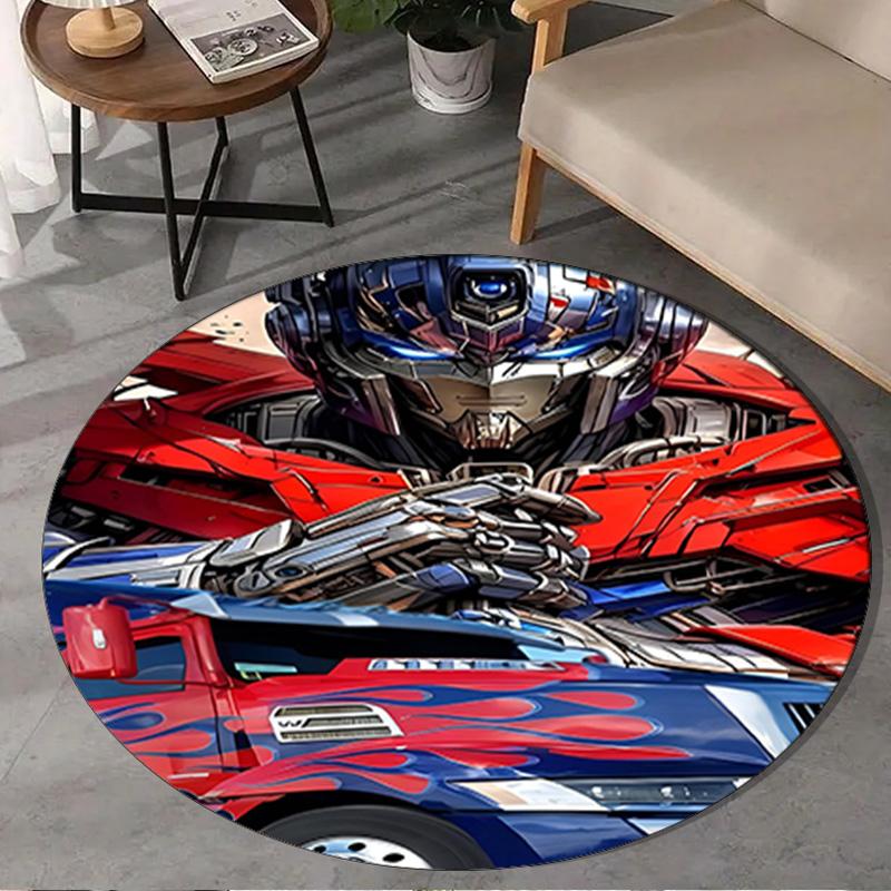 1PC Trans-formers Round Rug, Non-slip Chair Mat, Home Decor, Circle Carpet Perfect for Office, Bedroom, Living Room,Christmas gift