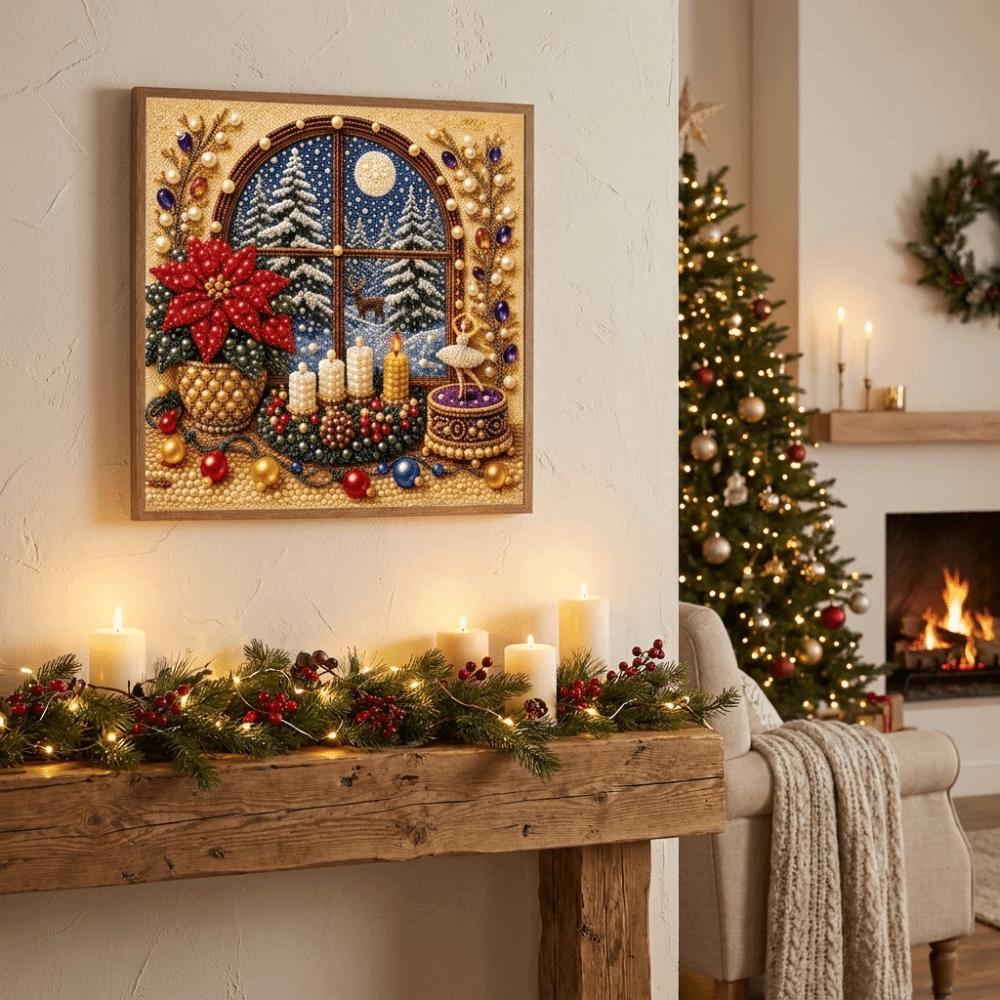Handmade DIY Pearl Bead Art Set Gift Christmas Decor Christmas Painting Art Kit Christmas