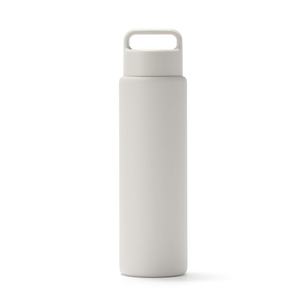 MUJI Vacuum Insulated Insulated Bottle with Handle, 750mL, Gray Beige, 76049029
