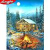 Diy Алмазная вышивка 5D Зимний пейзаж Прибытие Картина Дом Мозаика Украшение дома