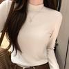 Semi-turtleneck Knitted Bottoming Shirt for Women's Inner Wear Autumn and Winter New High-end Slim-fitting Long-sleeved Solid-color Top