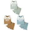 Toddler Baby Boy O-neck Vest and Drawstring Shorts Clothes Set Letter Print Vest