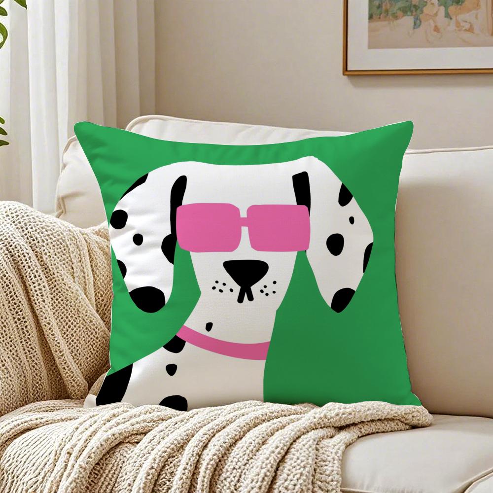 Funny And Fun Pictures Of Happy Animals Cushion Cover Linen Pillowcase Soft for Sofa Bed Home Room Decor