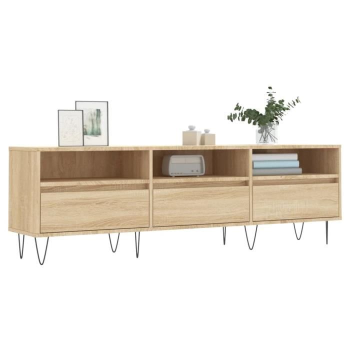 VidaXL Meuble TV chêne sonoma 150x30x44,5 cm bois d'ingénierie 831279