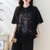 2025 Summer Plus Size Tops Cotton O-Neck T-Shirt Printing Women Short Sleeve Loose Tees
