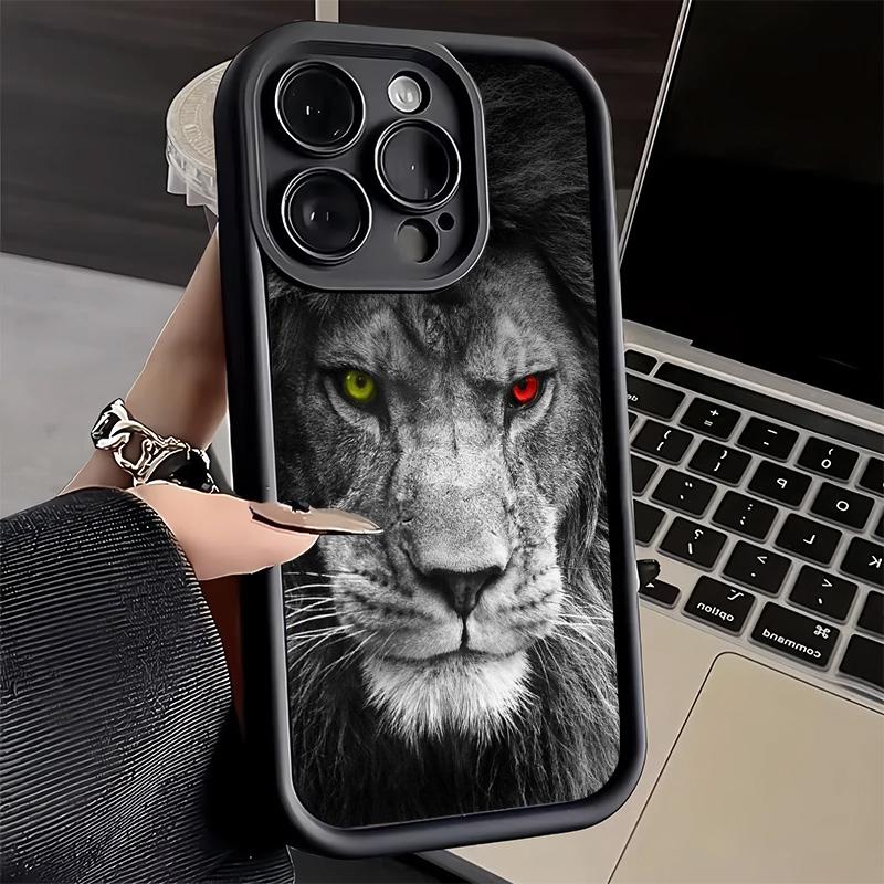 Чехол для телефона iPhone 17 Air 16E 15 16 Pro Max Лев Мужчина Король Чехол 14 Plus 13 12 Mini Мягкий Силиконовый Fundas