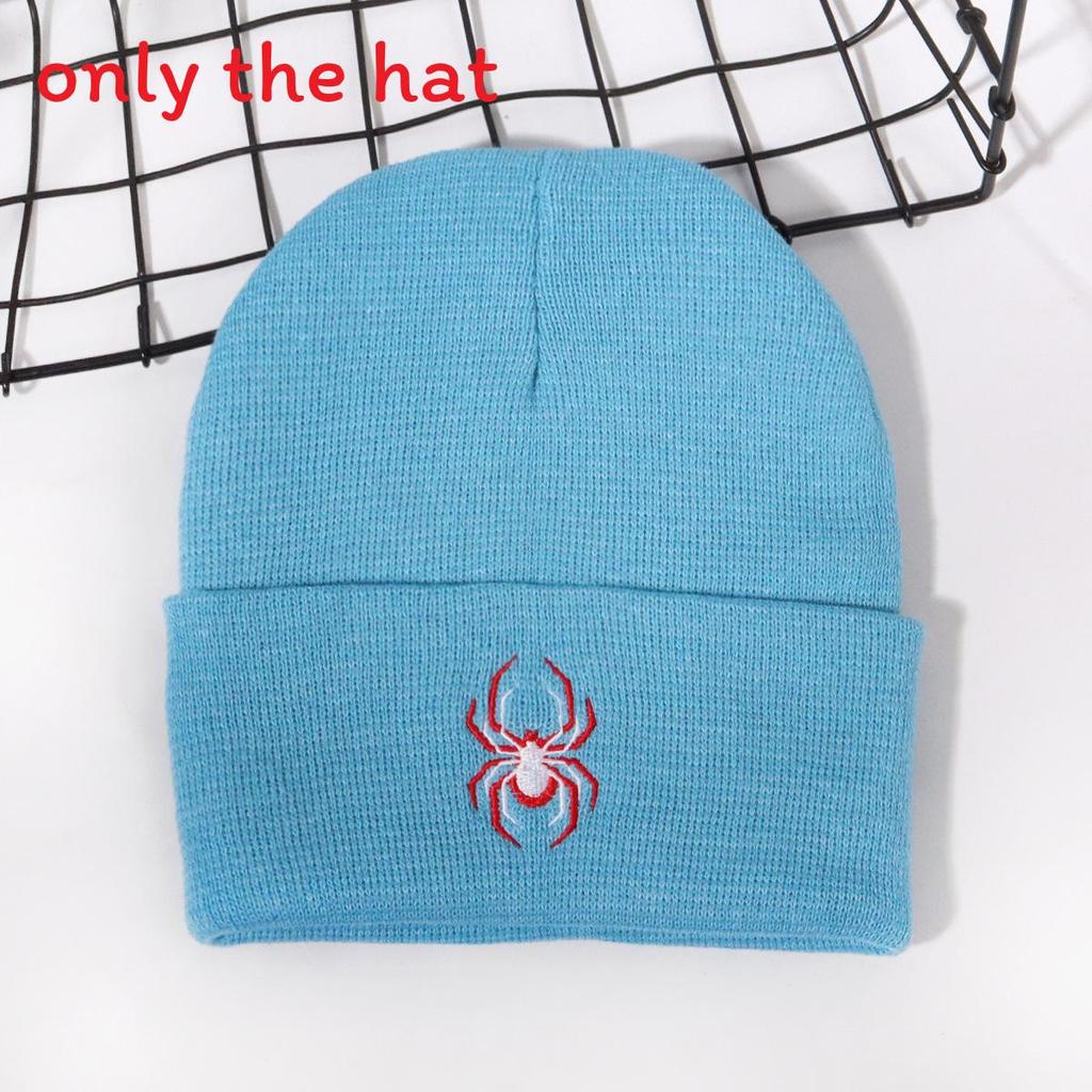 Street Style Spider Pattern Knitted Cap With No Brim For Winter Casual Wear