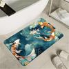 3D Ковер-оптическая иллюзия Реалистичный ковер-пруд с рыбами Моющийся коврик для двери с прудом с золотыми рыбками Нескользящий для пола