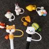 Cute Cartoon Silicone Drinkware Splash Proof Straw Topper Dust Cap Straw Cover Cup Accessories