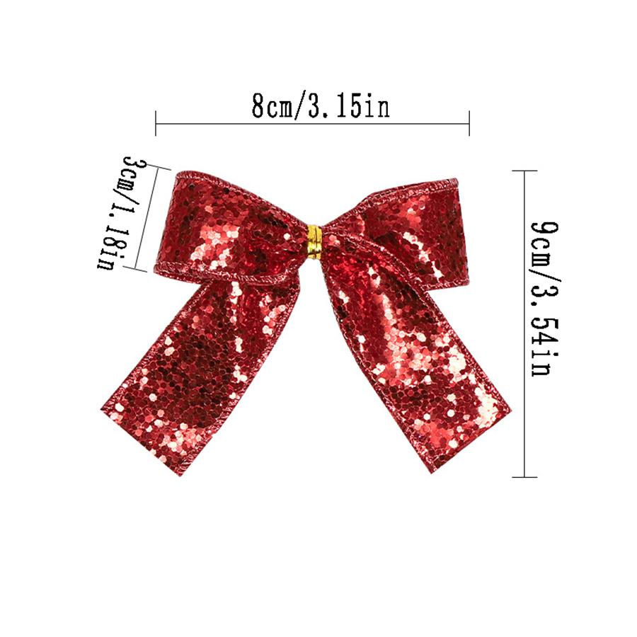 20 шт. Рождественский бант DIY украшение на рождественскую елку бант с пайетками праздничное украшение красный маленький бант два стиля