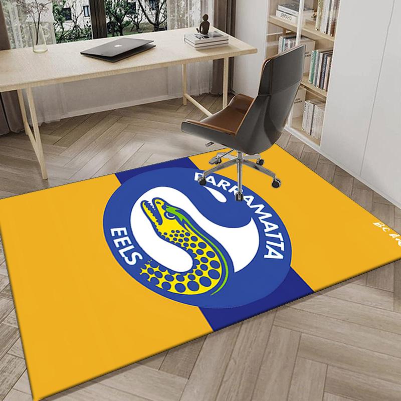 Parramatta Eels Team Crest Area Rug Office rug, Chair Rug, Decor Carpet Livingroom bedroom Mat, Large Size Fan gifts Christmas gifts