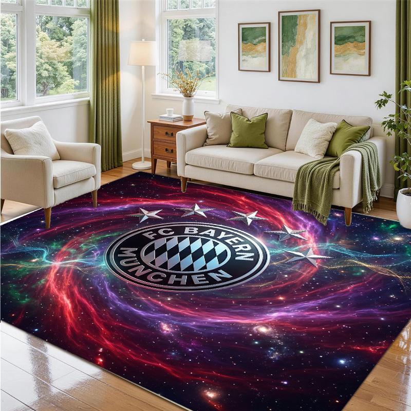 Bayern Munich Design Crystal Velvet Rug Soft Decorative Mat for Bedroom Entrance