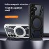 Чехол для Samsung Galaxy S25 с магнитной подставкой, полый для отвода тепла, силикон+ПК+металлический бампер, чехол для телефона