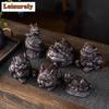 Qingxi Purple Pottery Tea Pet Decorations Can Be Raised Creative Toads Tea Play Фигурка ручной работы Pixiu Art Plate Sculpture Crafts