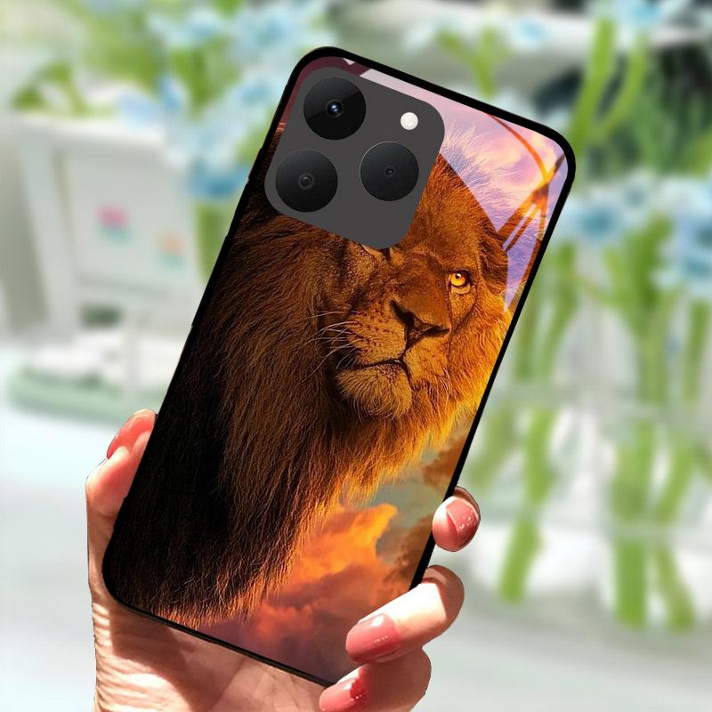 Роскошный чехол из закаленного стекла для Realme 15T 5G, ударопрочный жесткий ПК чехол для телефона для Realme 15 T RMX5112, чехол с защитой камеры Funda