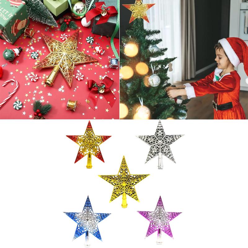 Рождественский Топпер Дерева Полые Звезды Украшения Вечеринка Домашнее Украшение Подарок