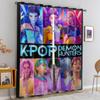2 шт. Шторы Блэкаут с принтом K-Pop Охотники на Демонов, Подходят для Спальни, Гостиной, Кабинета, Офиса, Ванной Комнаты, Машинная Стирка