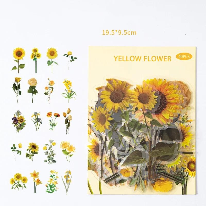 Ботанические наклейки с цветами Набор Наклейки-бабочки Природа Наклейки для ведения журнала Эстетичные DIY Скрапбукинг Instagram Винтажная наклейка с растением