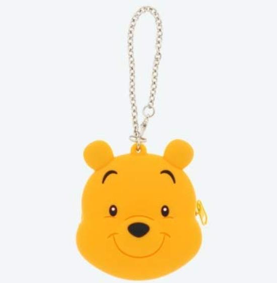 Disney Winnie the Pooh Bag Charm Coin Case Storage Pouch Silicone Tokyo Disney Resort TDR Keychain