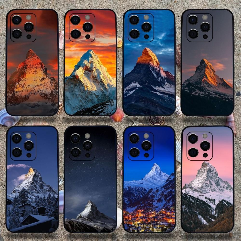 Чехол для телефона Zermatt Matterhorn Swiss Mountain для Apple iPhone 15,14,13,12,11,Pro,X,XS,Max,XR,Plus,Mini Мягкий черный чехол