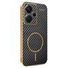 For Xiaomi Redmi Note 13 Pro+ 5G Phone Case Carbon Fiber Textured Electroplated TPU Back Cover