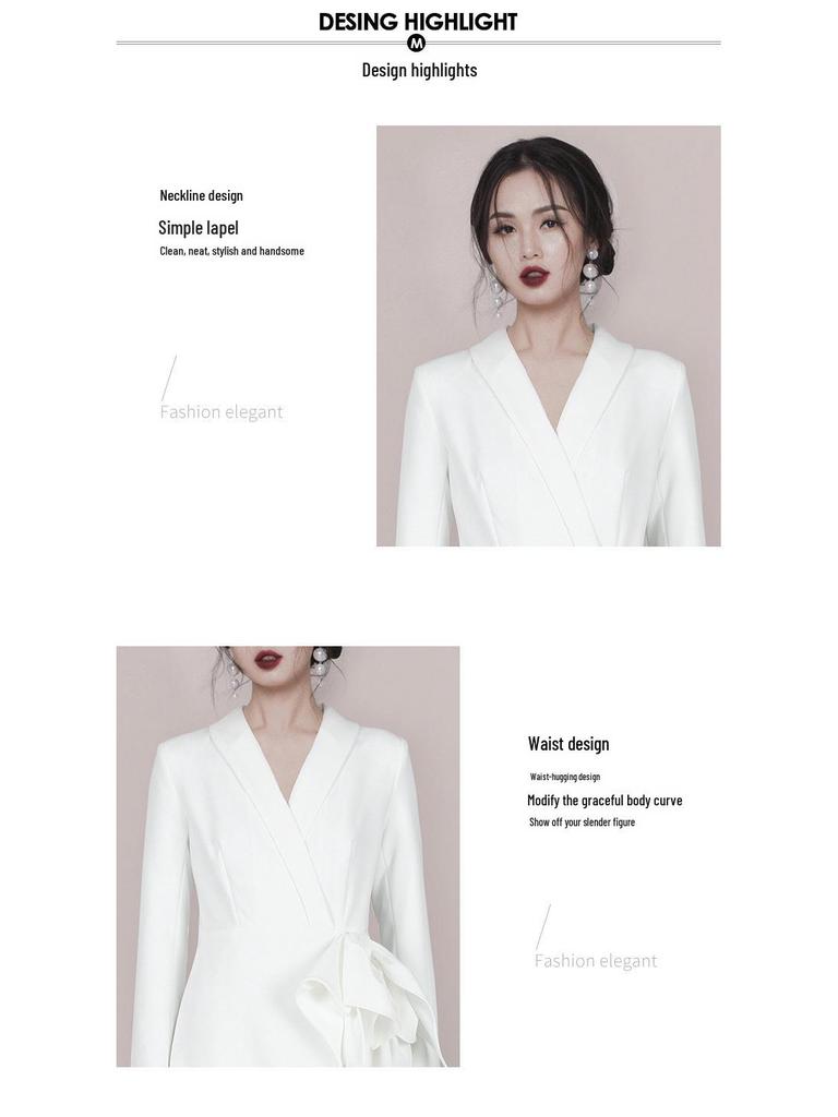 Элегантное французское кутюрное белое банкетное платье осень/зима для женщин