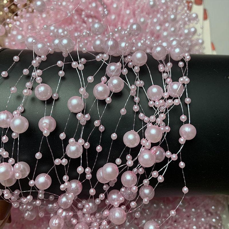 Цепочка из бусин с имитацией жемчуга и цветными кисточками для создания свадебных аксессуаров для волос и букетов для рук своими руками