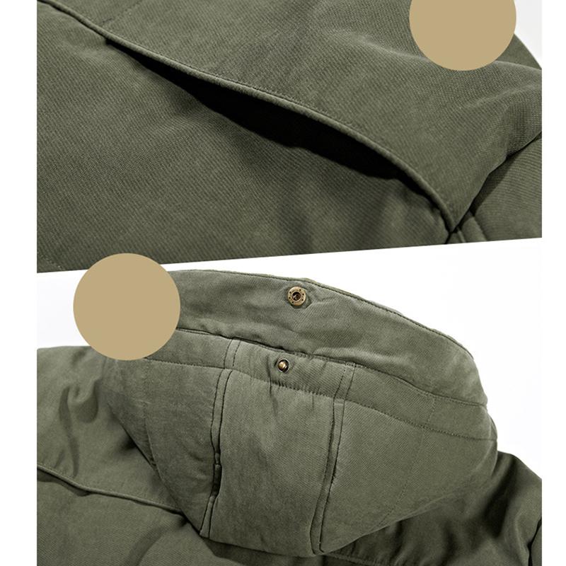 Мужская зимняя утепленная куртка больших размеров с подкладкой и утеплителем для людей среднего и пожилого возраста, топы средней длины с несколькими карманами