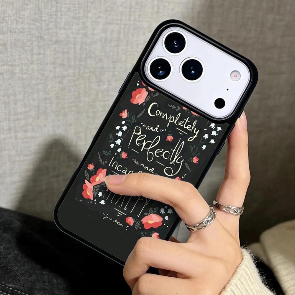Чехол Case для iPhone 17 Air 16 Pro Max 15 Plus 11 13 Mini 14 12 Задняя крышка телефона Чехол-книга Джейн Остин