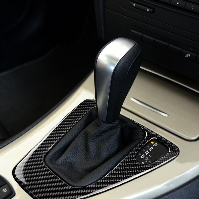 Для BMW E90 E92 E93 3 серии 2005-2012 настоящее углеродное волокно автомобиля панель переключения передач наклейка M производительность отделка наклейки