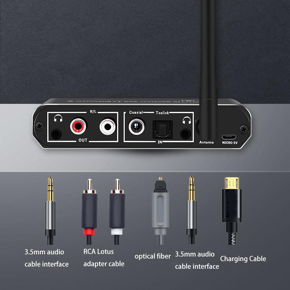 VAORLO HiFi беспроводной Bluetooth 5,0 передатчик приемник поддержка цифро-аналогового стерео музыка для ТВ-наушников конвертер