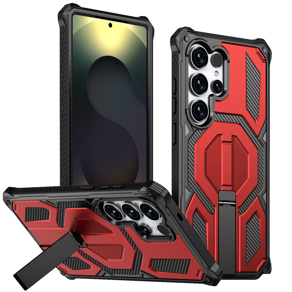 For Samsung Galaxy S24 Ultra Magnetic Case Rotating Kickstand PC + TPU Shockproof Drop-proof Phone Cover
