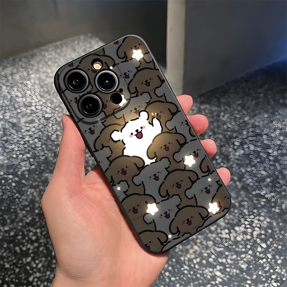 Корейская линия Щенячий Мальтийский Чехол для Телефона Для 15 Pro Max Iphone 14 Pro Max 12 15 Plus 13 Pro 11 Xr X Xs 8 7 Plus Силиконовая Задняя Крышка
