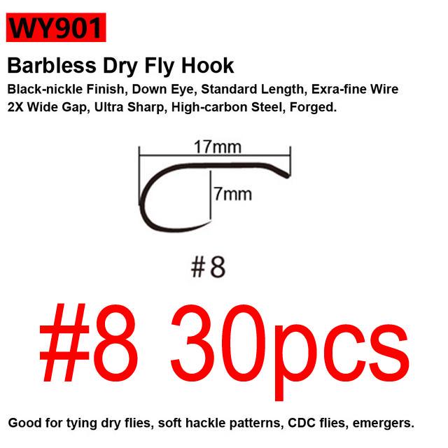 Черные никелевые крючки для завязывания мушек Bimoo, 30 шт./упак., крючки для завязывания мушек Nymph Stonefly Emerger Streamer Caddis, сухие крючки для мушки, крючки для ловли форели